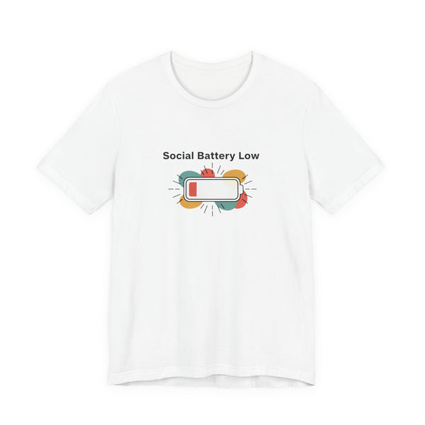 Social Battery Low Tee | Introvert Shirt, Battery Icon Humor
