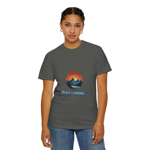 Peace Loading T-Shirt — Mountain Sunset Graphic Tee