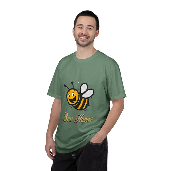 Bee happy/ yellow bee/ Unisex Garment-Dyed T-shirt