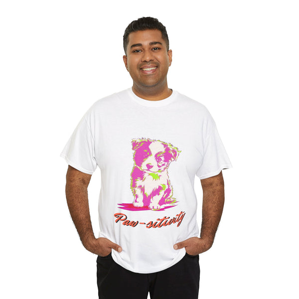 Puppy Sitting Unisex Heavy Cotton Tee | Gift for Men