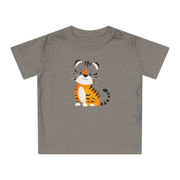 Cute Tiger Baby Tee — Adorable Pink Infant T-Shirt with Cartoon Tiger