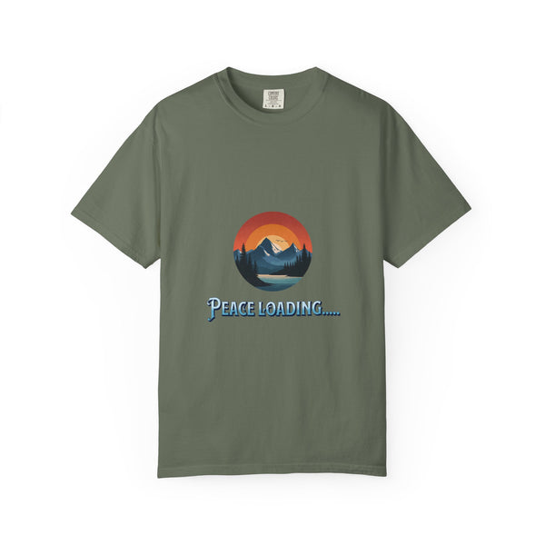 Peace Loading T-Shirt — Mountain Sunset Graphic Tee