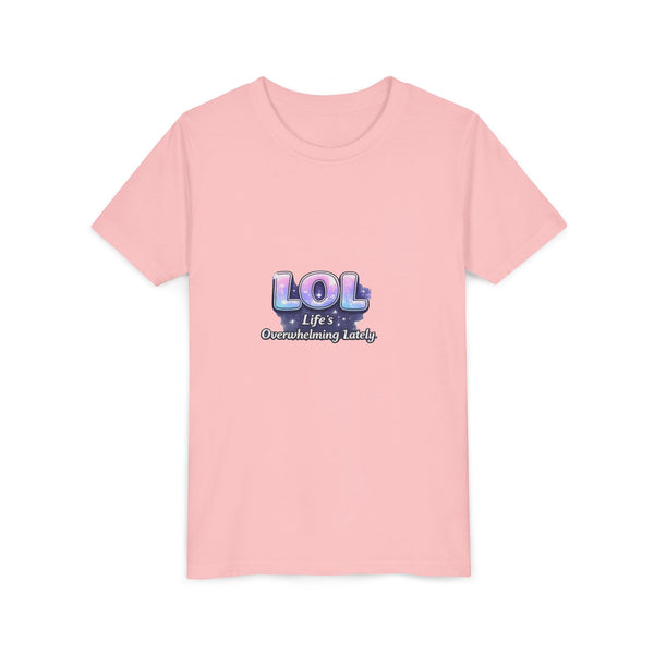 LOL Life's Overwhelming Laughter Youth Tee | Pastel Bubble Text
