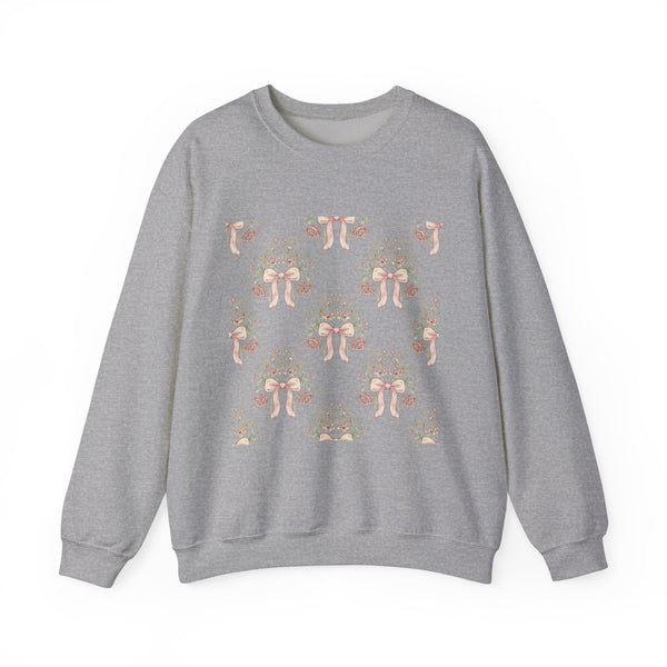 Vintage Bow & Floral Repeat Sweatshirt | Coquette Lace Pattern