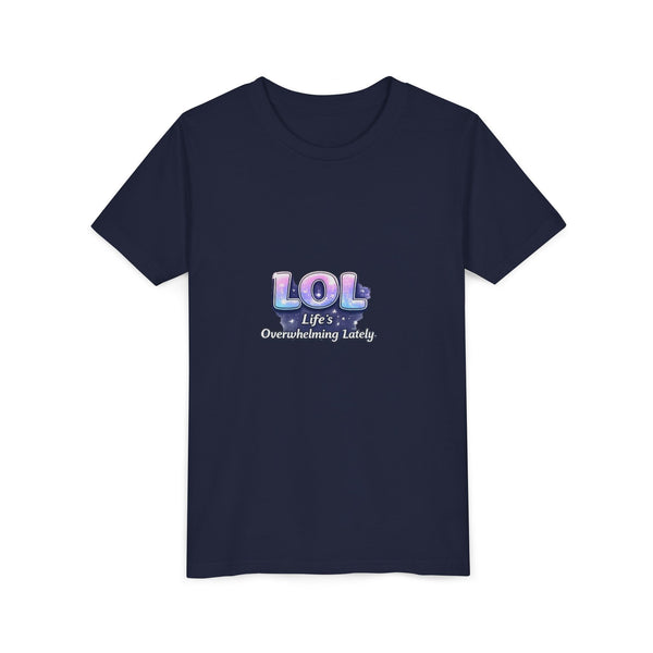 LOL Life's Overwhelming Laughter Youth Tee | Pastel Bubble Text
