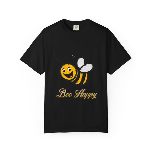 Bee happy/ yellow bee/ Unisex Garment-Dyed T-shirt