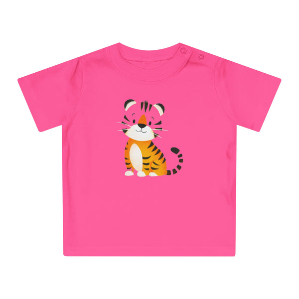 Cute Tiger Baby Tee — Adorable Pink Infant T-Shirt with Cartoon Tiger