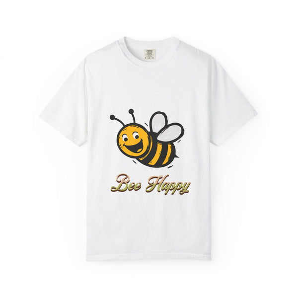 Bee happy/ yellow bee/ Unisex Garment-Dyed T-shirt