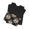 Blush Bow & Floral Repeat Tee | Coquette Lace Pattern