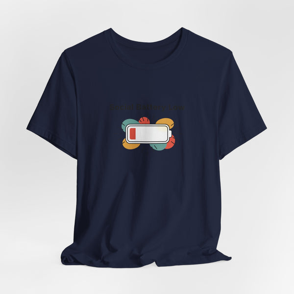 Social Battery Low Tee | Introvert Shirt, Battery Icon Humor