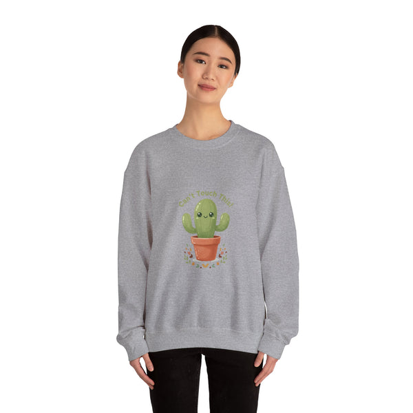 Can't Touch This Cactus Sweatshirt | Plant Parent Humor, Sage Palette