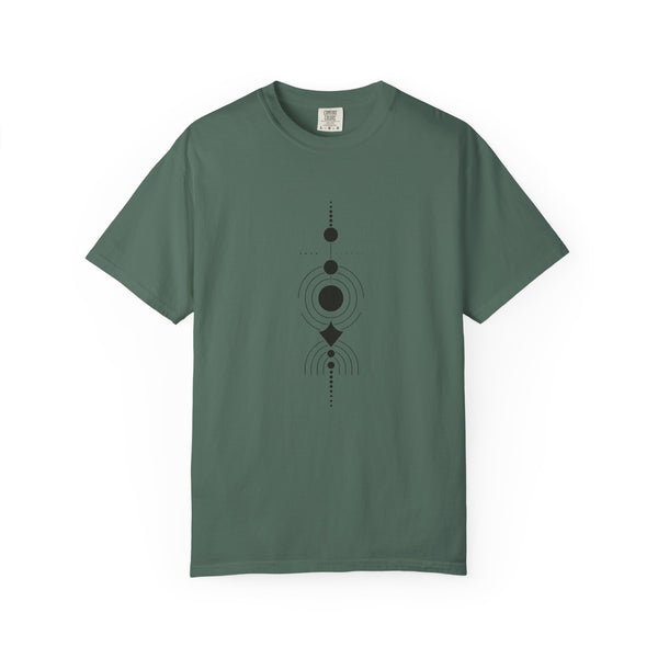 T-shirt with black geometric design Unisex Garment-Dyed T-shirt