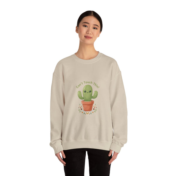 Can't Touch This Cactus Sweatshirt | Plant Parent Humor, Sage Palette