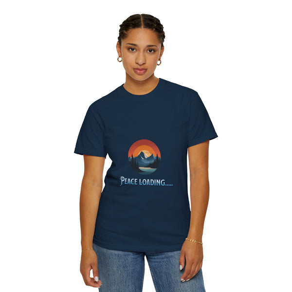 Peace Loading T-Shirt — Mountain Sunset Graphic Tee