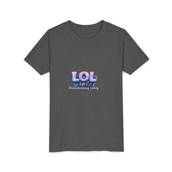 LOL Life's Overwhelming Laughter Youth Tee | Pastel Bubble Text