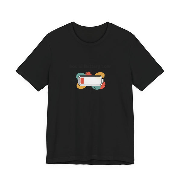 Social Battery Low Tee | Introvert Shirt, Battery Icon Humor