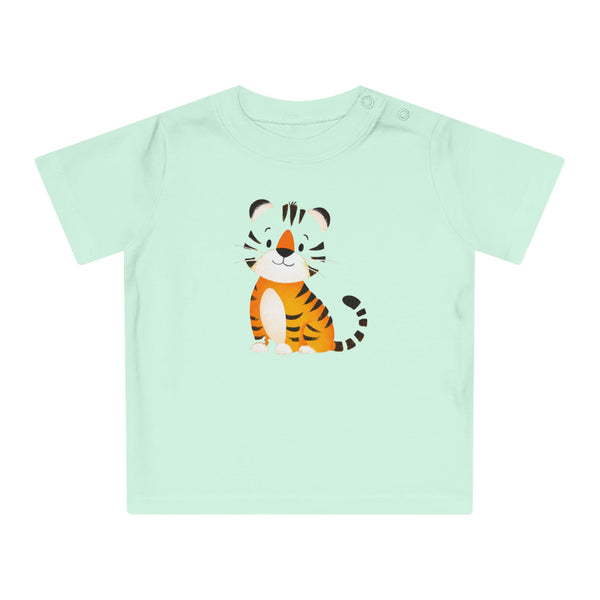 Cute Tiger Baby Tee — Adorable Pink Infant T-Shirt with Cartoon Tiger