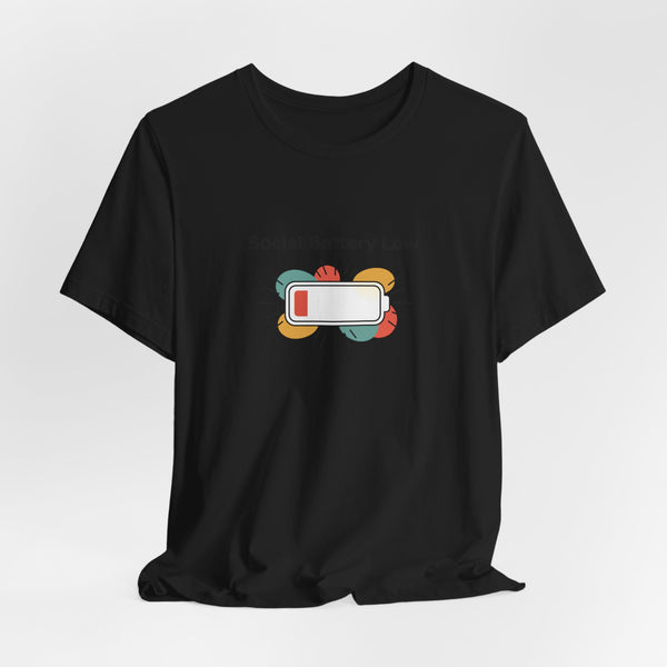 Social Battery Low Tee | Introvert Shirt, Battery Icon Humor