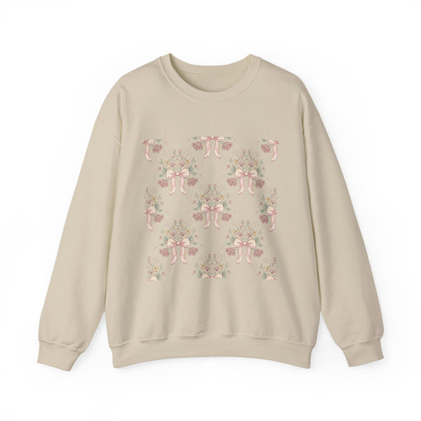Vintage Bow & Floral Repeat Sweatshirt | Coquette Lace Pattern