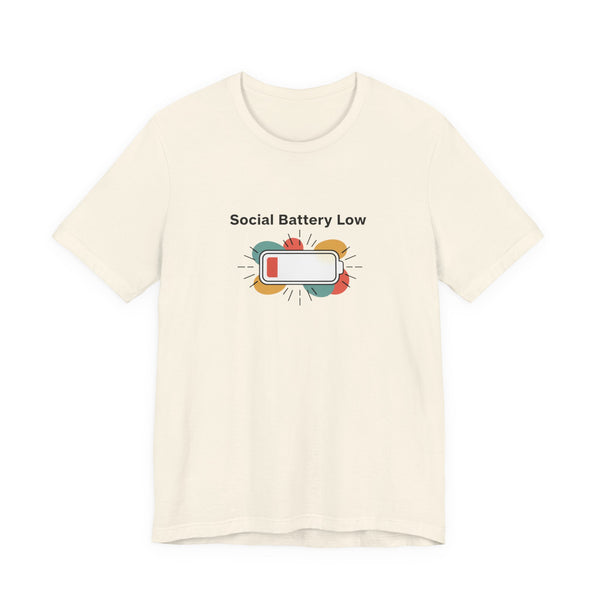 Social Battery Low Tee | Introvert Shirt, Battery Icon Humor