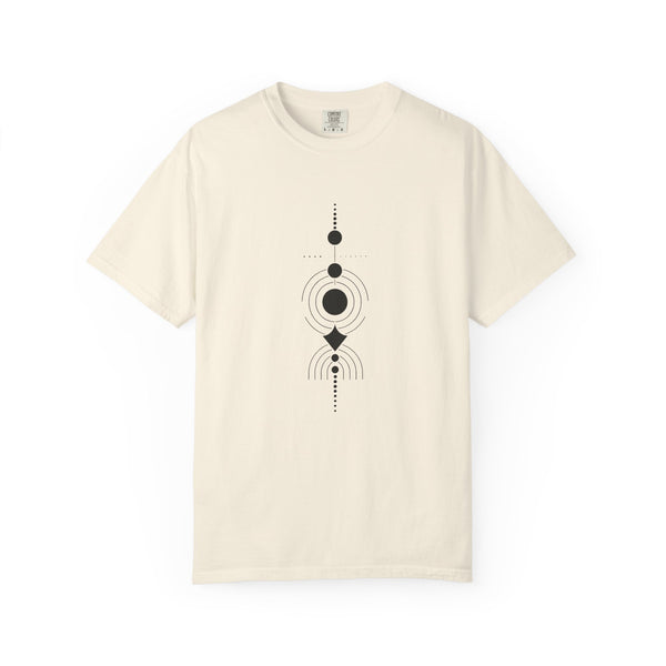T-shirt with black geometric design Unisex Garment-Dyed T-shirt