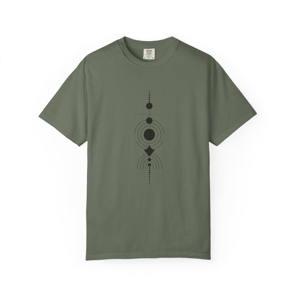 T-shirt with black geometric design Unisex Garment-Dyed T-shirt