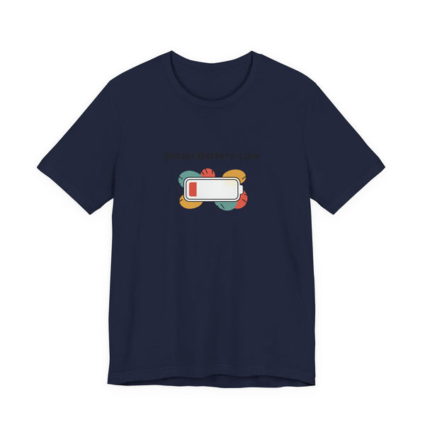 Social Battery Low Tee | Introvert Shirt, Battery Icon Humor