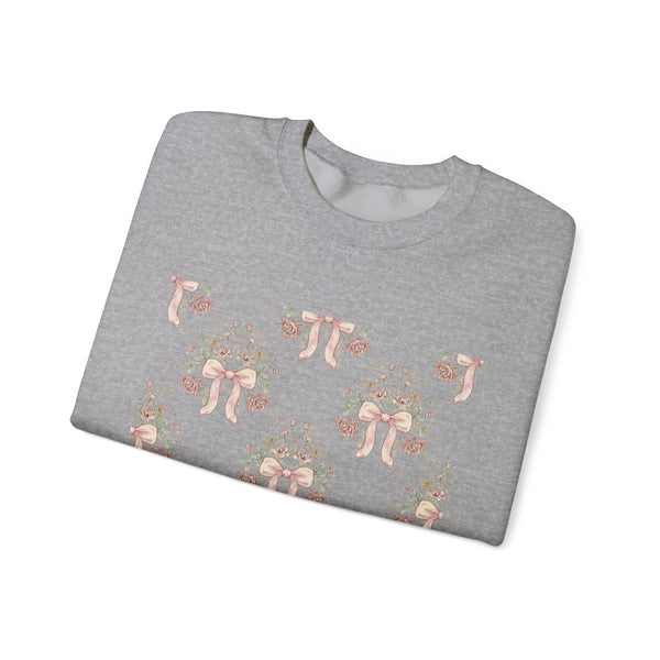 Vintage Bow & Floral Repeat Sweatshirt | Coquette Lace Pattern