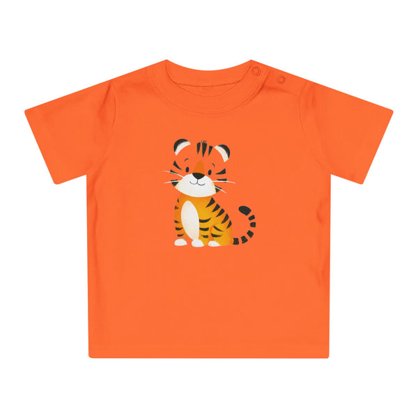 Cute Tiger Baby Tee — Adorable Pink Infant T-Shirt with Cartoon Tiger