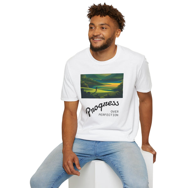 Progress over perfection, Golf, Unisex Softstyle T-Shirt