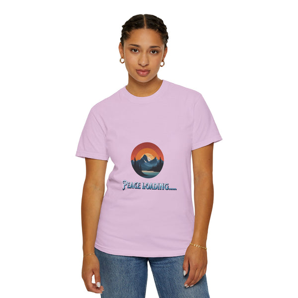 Peace Loading T-Shirt — Mountain Sunset Graphic Tee