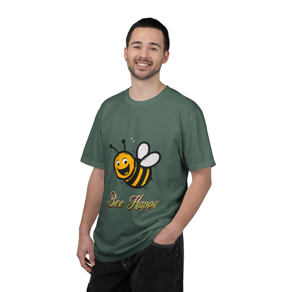 Bee happy/ yellow bee/ Unisex Garment-Dyed T-shirt