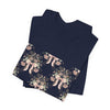 Blush Bow & Floral Repeat Tee | Coquette Lace Pattern