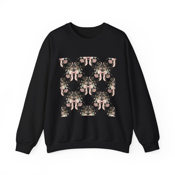 Vintage Bow & Floral Repeat Sweatshirt | Coquette Lace Pattern