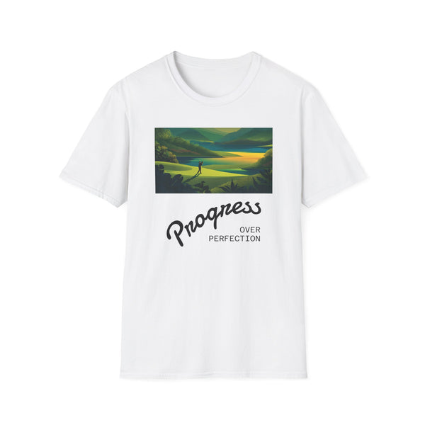 Progress over perfection, Golf, Unisex Softstyle T-Shirt