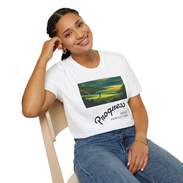 Progress over perfection, Golf, Unisex Softstyle T-Shirt
